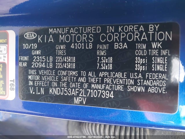 KNDJ53AF2L7107394 KIA Soul Gt-line Turbo