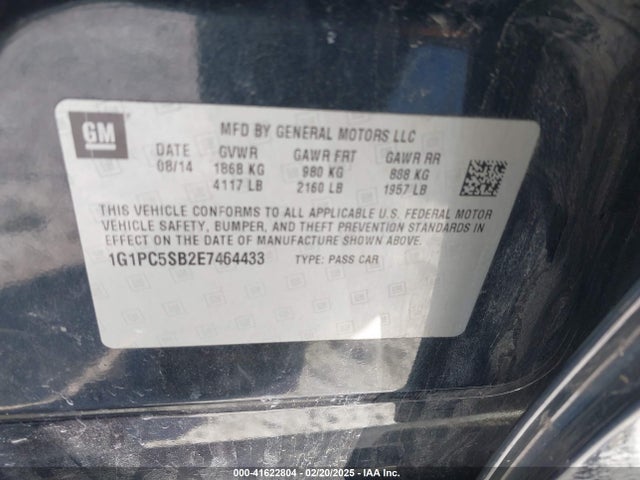 1G1PC5SB2E7464433 Chevrolet Cruze 1lt Auto