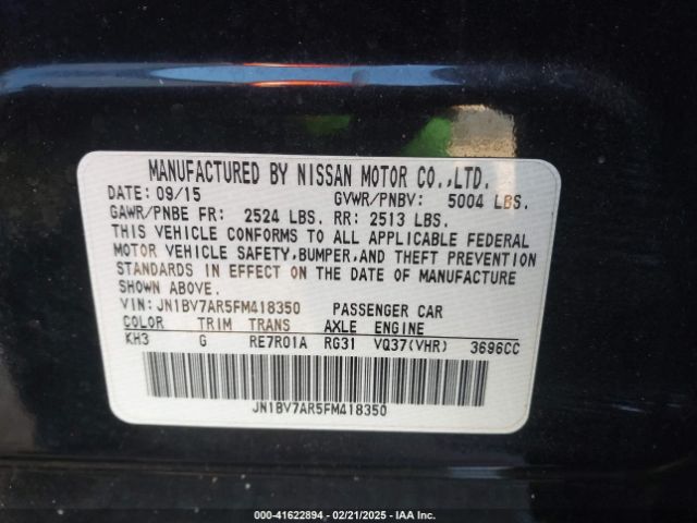 JN1BV7AR5FM418350 Infiniti Q50 SPORT