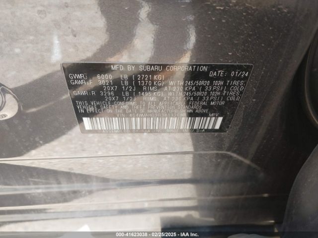 4S4WMAHD9R3419368 Subaru Ascent Onyx Edition 7-passenger