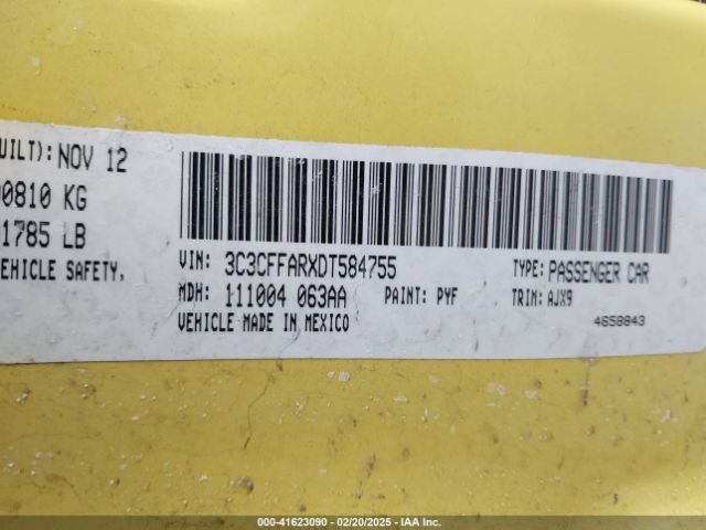 2013 FIAT 500 3C3CFFARXDT584755 Photo 8