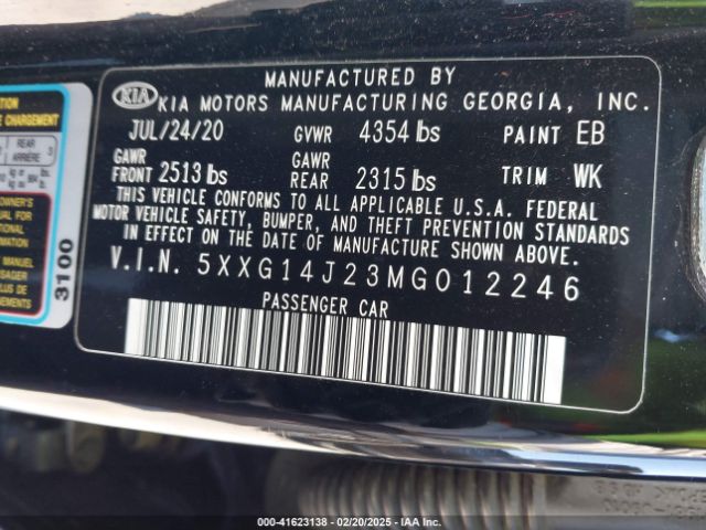 5XXG14J23MG012246 KIA K5 LXS