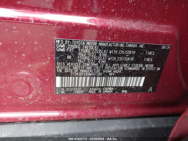 2T3A1RFVXRW467380 Toyota Rav4 Xle Premium