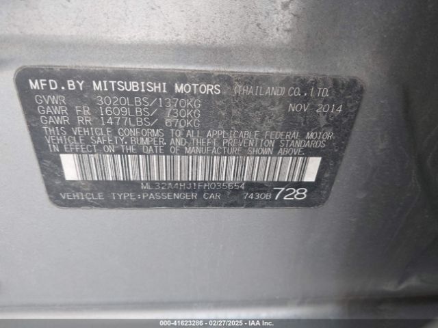 2015 MITSUBISHI MIRAGE ML32A4HJ1FH035654 Photo 8