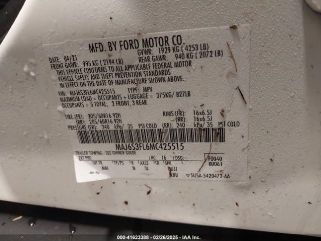 2021 FORD ECOSPORT MAJ6S3FL6MC425515 Photo 8