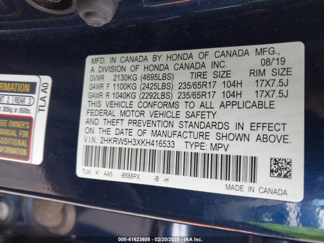 2HKRW5H3XKH416533 Honda CR-V LX