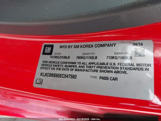KL8CB6S95EC547592 Chevrolet Spark Ls Auto