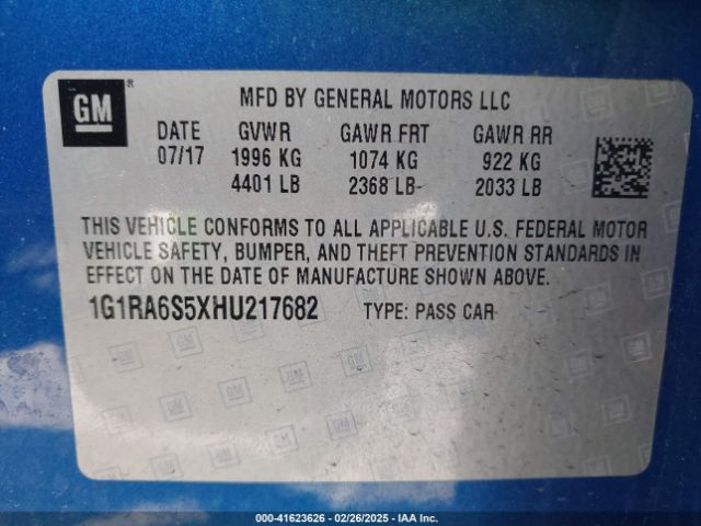 1G1RA6S5XHU217682 Chevrolet VOLT LT