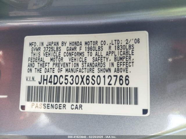 2006 ACURA RSX JH4DC530X6S012766 Photo 8