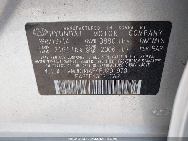Hyundai ELANTRA SE 2014 KMHDH4AE4EU201973 Image 9