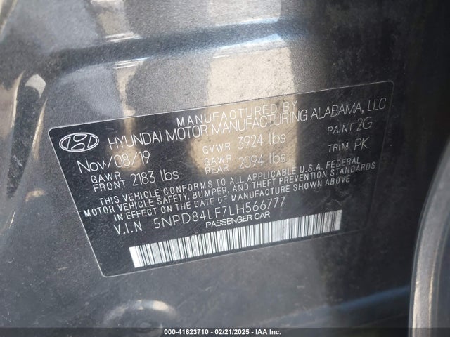 5NPD84LF7LH566777 Hyundai ELANTRA SEL