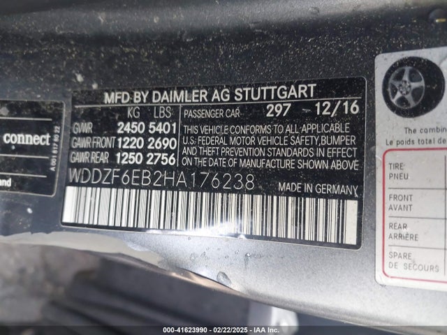 WDDZF6EB2HA176238 Mercedes-Benz Amg E 43 4matic