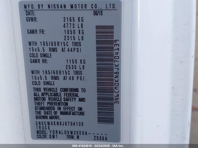 Nissan Nv200 S 2018 3N6CM0KN8JK704139 Image 9