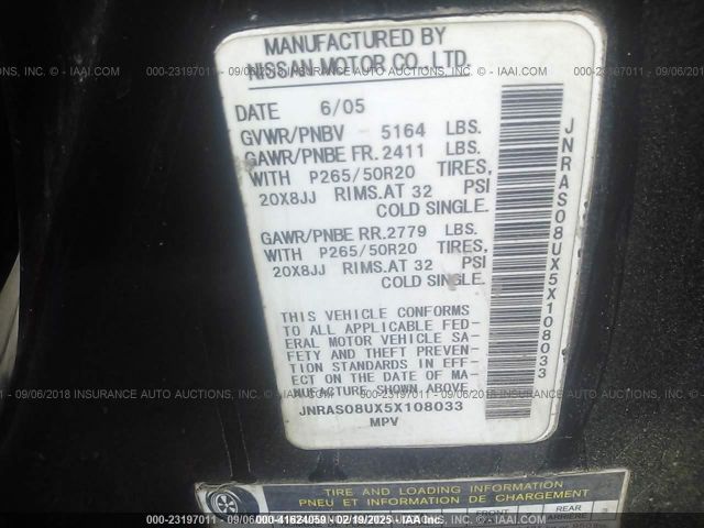 2005 INFINITI FX35 JNRAS08UX5X108033 Photo 8