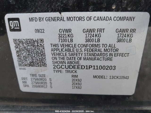 Продаж на аукціоні авто 2023 Chevrolet Silverado 1500 4wd  Short Bed Rst, vin: 2GCUDEED1P1100203, номер лоту: 41624204