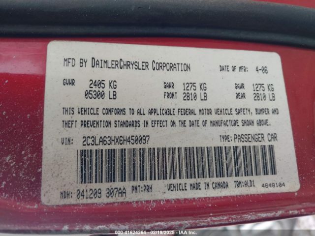 2006 CHRYSLER 300C 2C3LA63HX6H450097 Photo 8