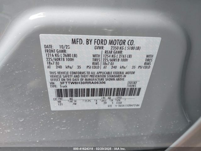 3FTTW8H30RRA06306 Ford Maverick Xlt