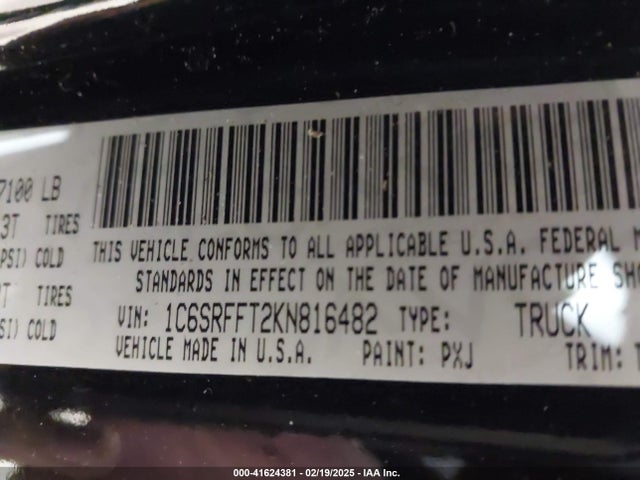 RAM 1500 2019 1C6SRFFT2KN816482 Image 9