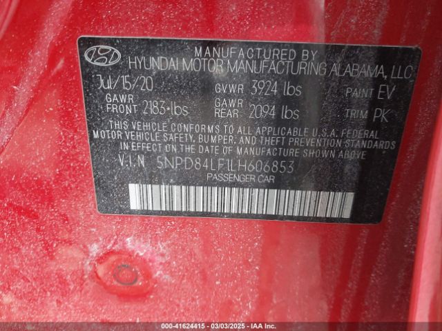 5NPD84LF1LH606853 Hyundai Elantra Value Edition