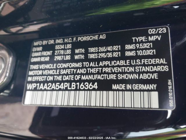 WP1AA2A54PLB16364 Porsche Macan T