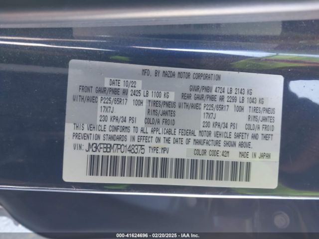 JM3KFBBM7P0148375 Mazda Cx-5 2.5 S Select
