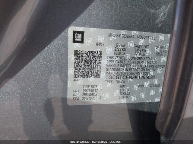 1GCGTCEN8K1295082 Chevrolet Colorado Lt