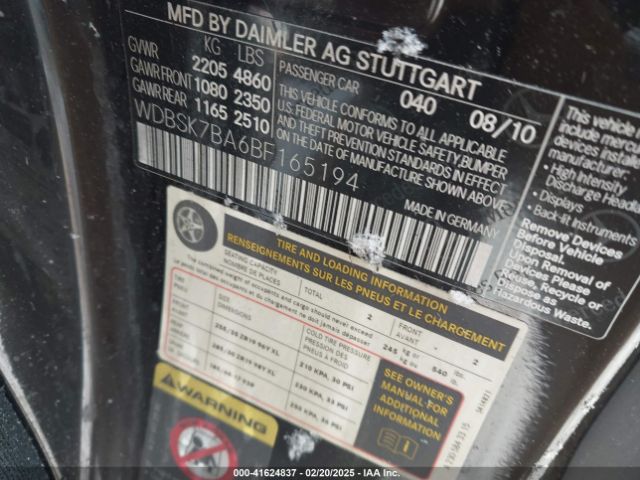 2011 MERCEDES-BENZ SL 550 WDBSK7BA6BF165194 Photo 8