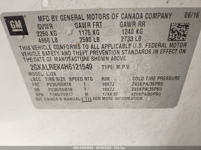 2GKALREK4H6121549 GMC Terrain Denali