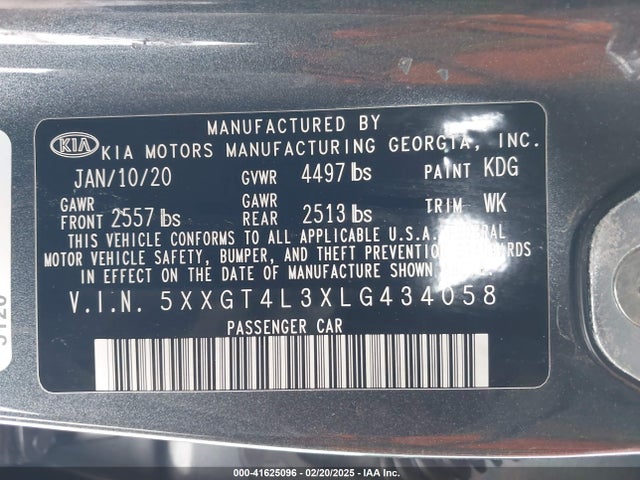 5XXGT4L3XLG434058 KIA Optima Lx