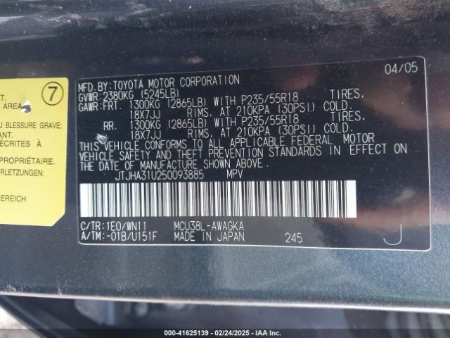 2005 LEXUS RX 330 JTJHA31U250093885 Photo 8