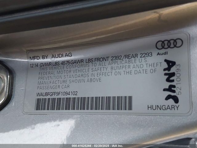 WAUBFGFF9F1094102 Audi A3 2.0t Premium