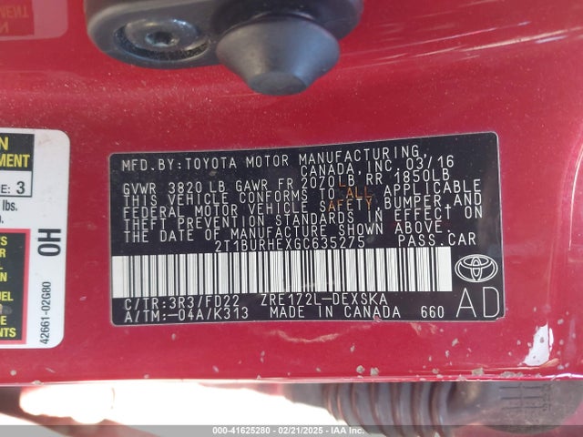 Toyota Corolla S Plus 2016 2T1BURHEXGC635275 Image 9