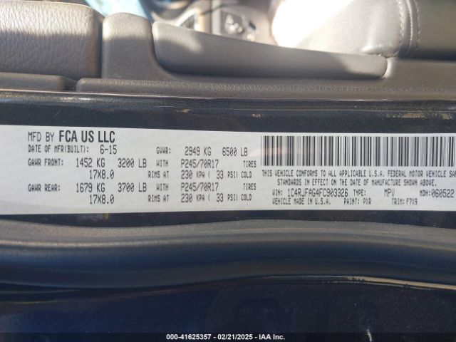 1C4RJFAG4FC903326 Jeep Grand Cherokee Laredo