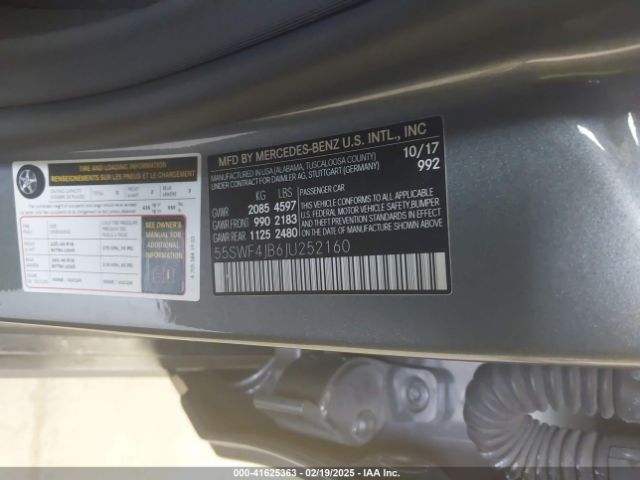 55SWF4JB6JU252160 Mercedes-Benz C 300