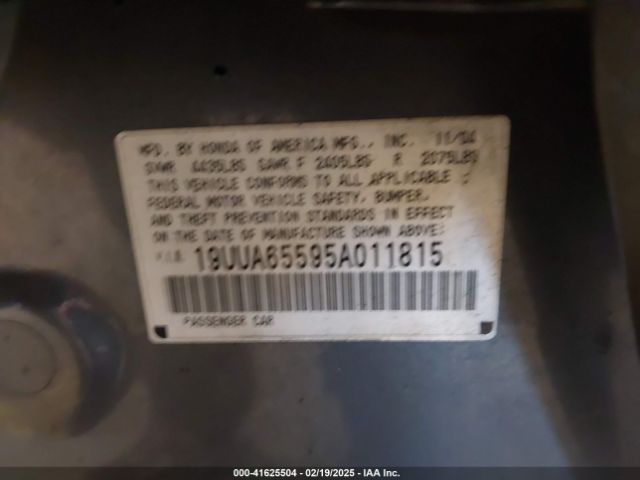 2005 ACURA TL 19UUA65595A011815 Photo 8