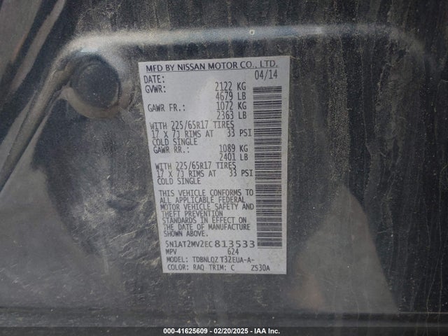 Nissan ROGUE SV 2014 5N1AT2MV2EC813533 Image 9