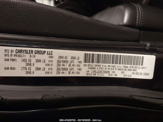 1C4RDJDG9EC596899 Dodge DURANGO LIMITED