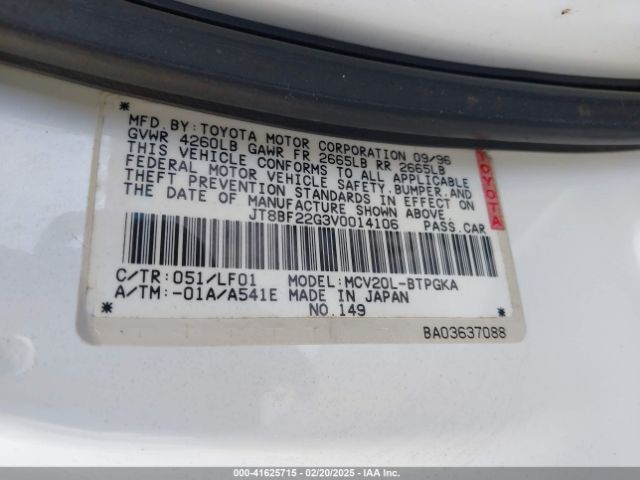 1997 LEXUS ES 300 JT8BF22G3V0014106 Photo 8