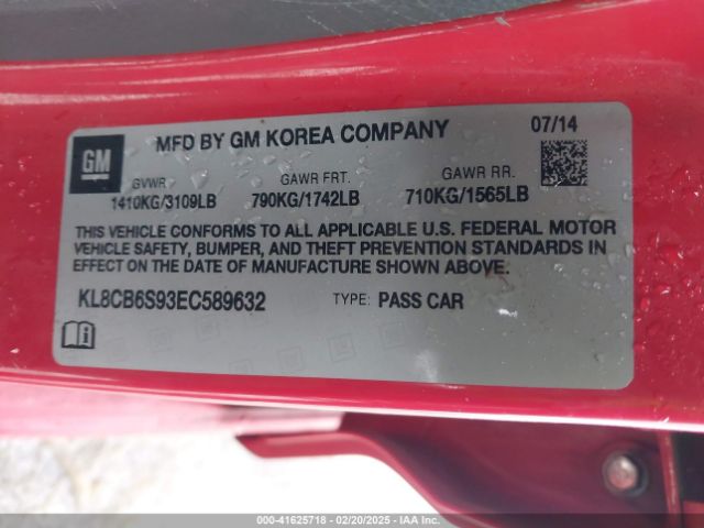 KL8CB6S93EC589632 Chevrolet Spark Ls Auto