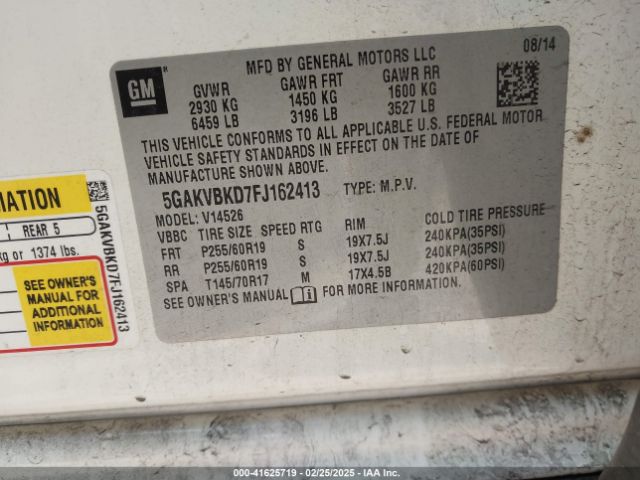 5GAKVBKD7FJ162413 Buick Enclave Leather