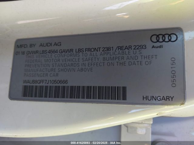 WAUB8GFF7J1050666 Audi A3