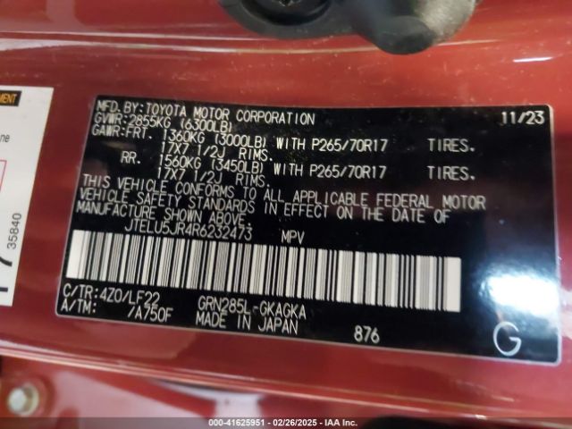 2024 TOYOTA 4RUNNER JTELU5JR4R6232473 Photo 8