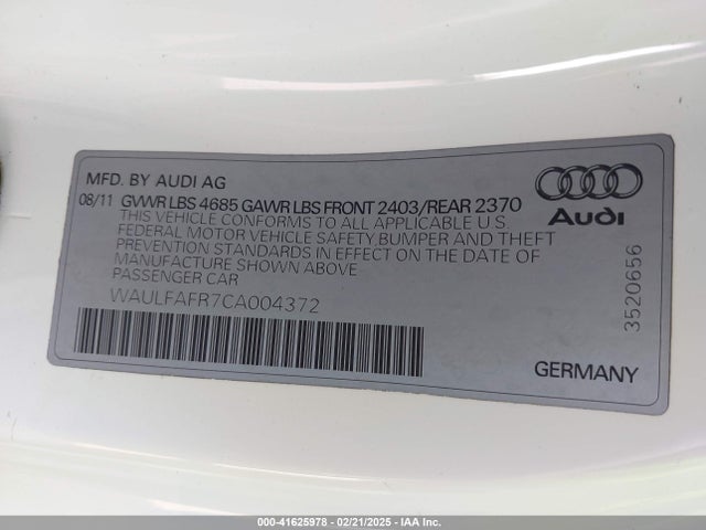 2012 AUDI A5 WAULFAFR7CA004372 Photo 8