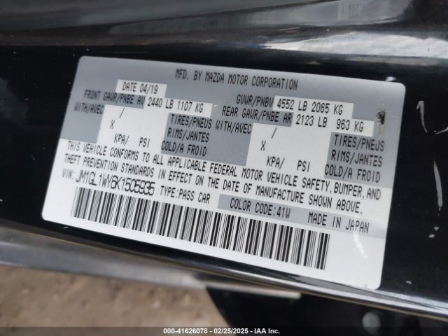 JM1GL1WY6K1505935 Mazda Mazda6 Grand Touring Reserve