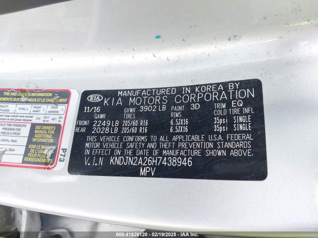 KIA Soul 2017 KNDJN2A26H7438946 Image 9