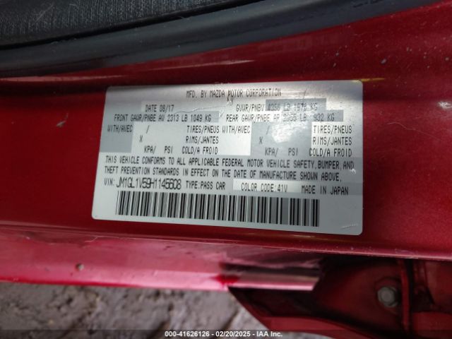 JM1GL1V59H1145608 Mazda Mazda6 Touring