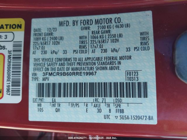 3FMCR9B60RRE19967 Ford Bronco Sport Big Bend