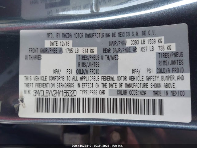 3MYDLBYV2HY166320 Toyota p5v