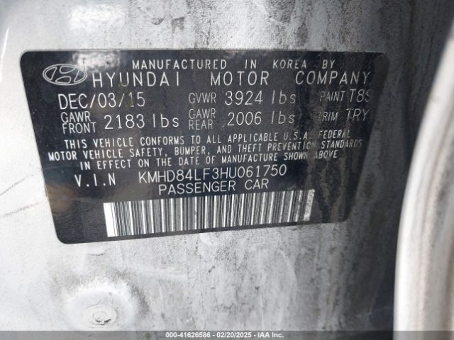 KMHD84LF3HU061750 Hyundai Elantra Limited
