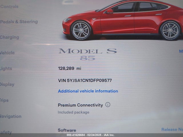 2013 TESLA MODEL S 5YJSA1CN1DFP09577 Photo 6